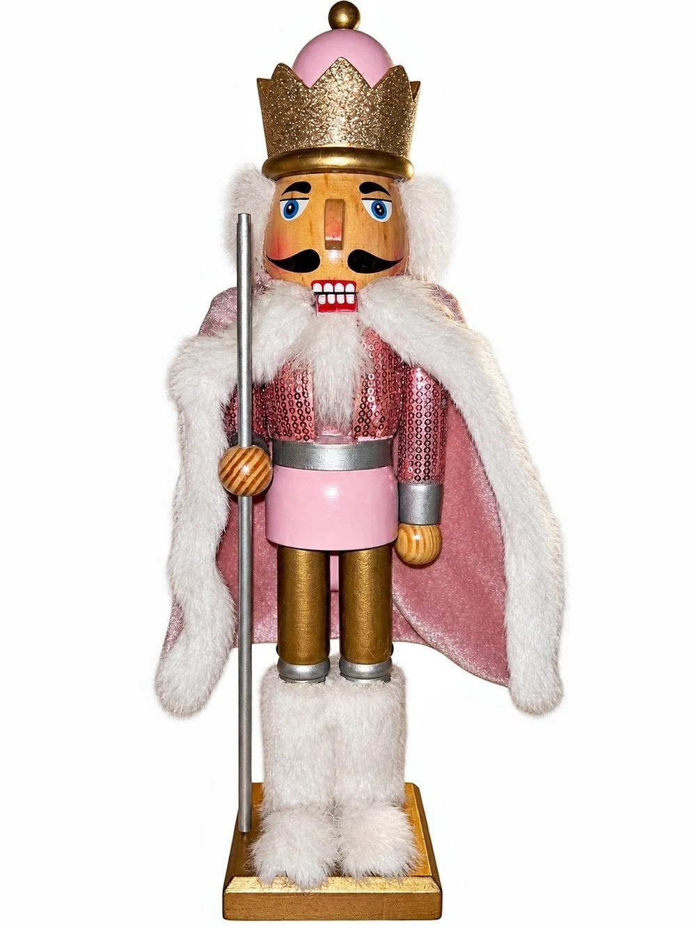 Kurt Adler 15-Inch Pink Wooden Nutcracker Holiday Decor